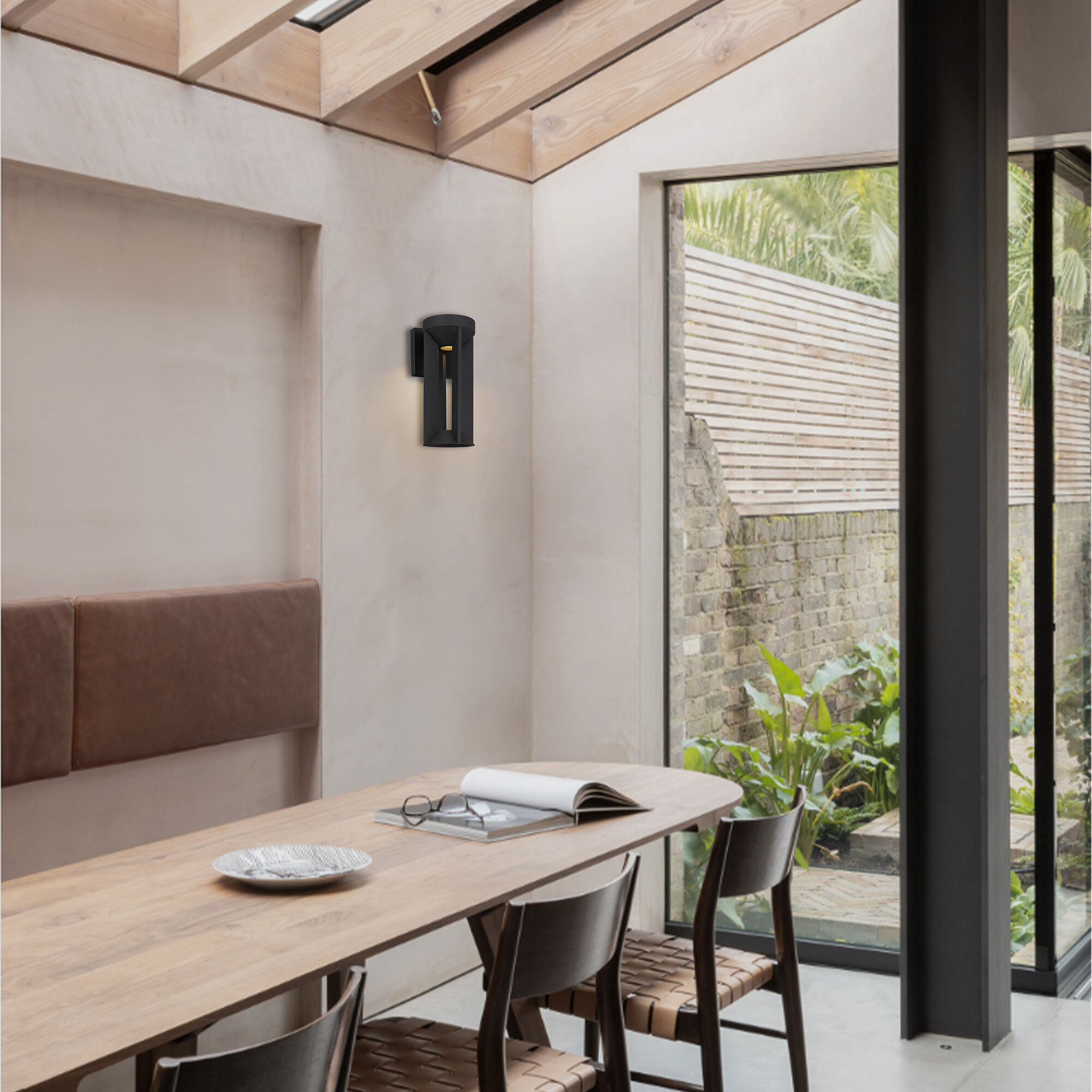 Aura LED 12.13 inch Sand Black Outdoor Wall Sconce